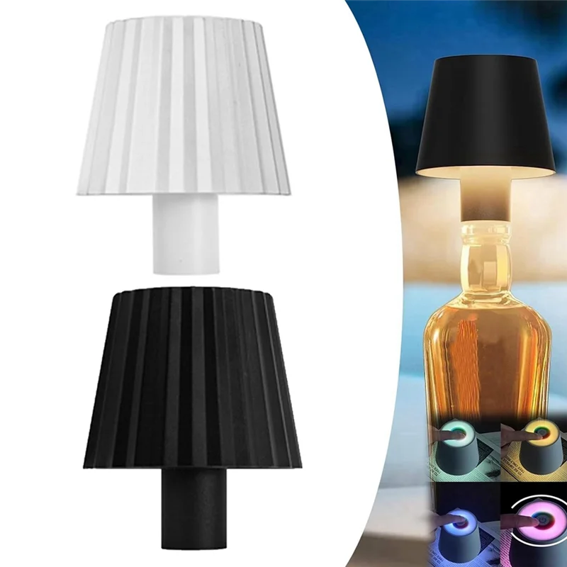 ABRB-Lampu Botol Nirkabel, Lampu Botol Peredupan Stepless 3 Warna, Lampu Botol Anggur LED Lampu Meja Tanpa Kabel Portabel untuk Bar