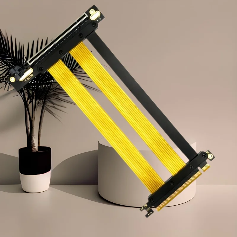 

PCIE 5.0 X16 Riser Cable 90Degree GPU Right Angle Graphics Card Extension Cable PCI Express Gen5 for Mining Rig Designed for ITX