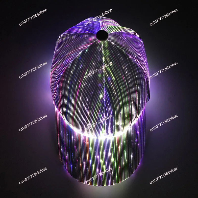 Hot New LED Fiber Optic Light Up Baseball Cap Hip Hop Glowing Hat for Bar Nightclub Party Couple