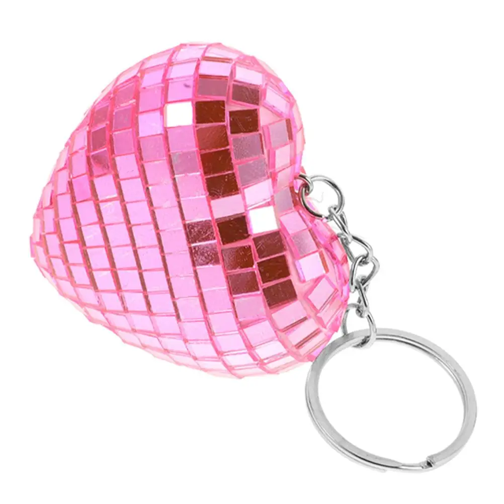 

Mirror Ball Keychain Disco Cowgirl Party Favors Wallet Decorations Crystal Love Heart Lanyard Charm Iron Keychains