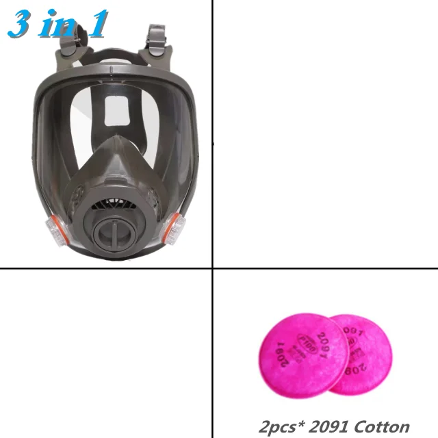 Multifunctioneel 6800-gasmasker met drie poorten, industrieel spuiten, vervangbaar filter, organische damp, lasspuitverf, insecticide