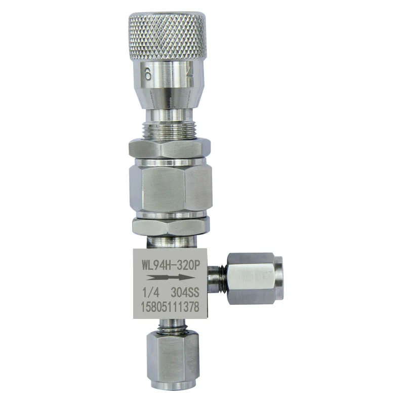 304 Stainless Steel Compression Trim Valve WL91H High Flow Calibration Needle Valve Right Angle Vacuum