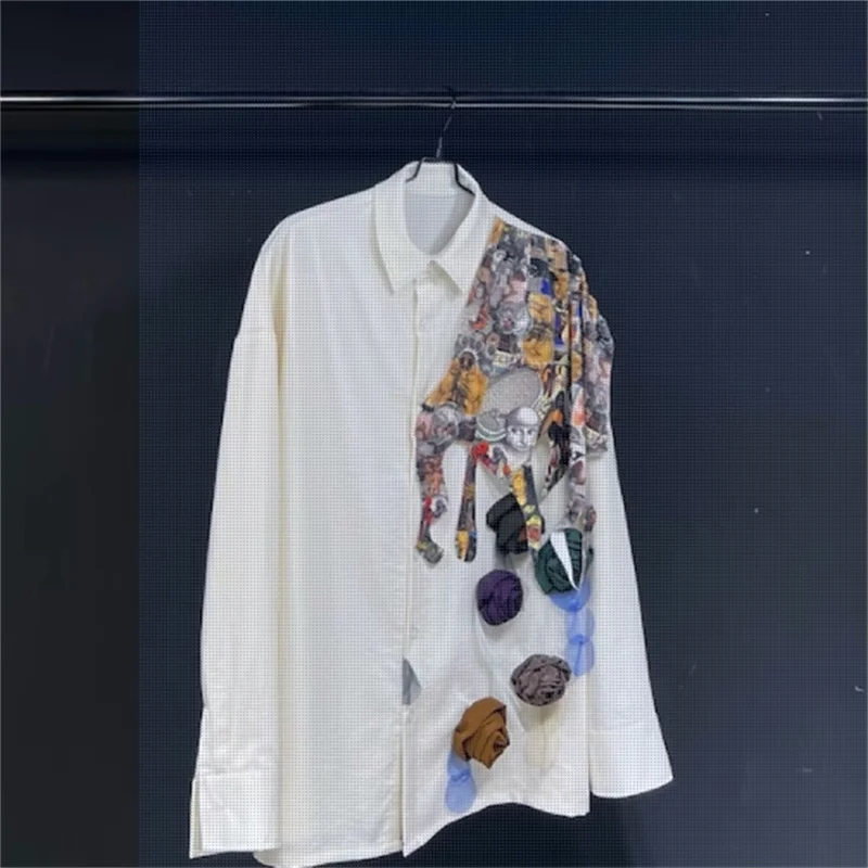 Original design for Spring and Summer 2025: Loose and thin shirt, white linen long-sleeved base layer