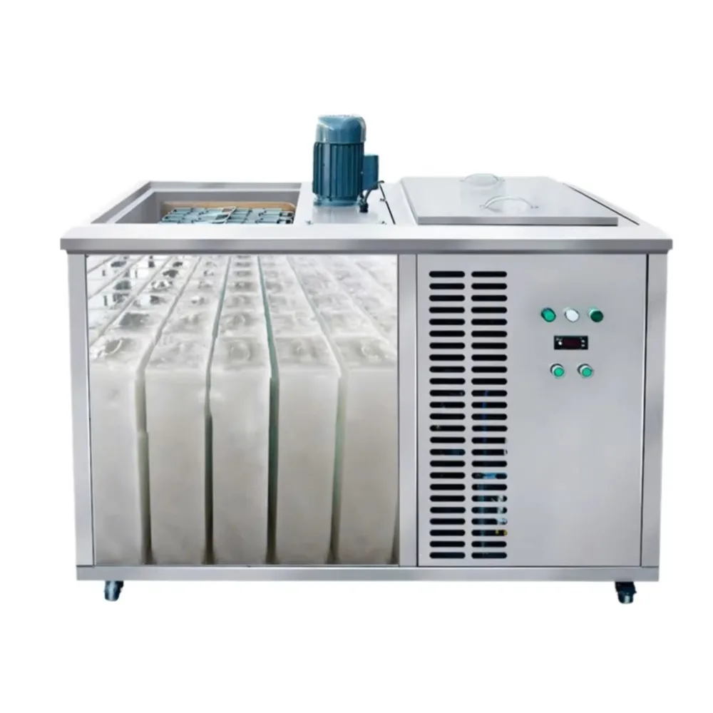 300kg/24h Stainless Steel Block Ice Maker Machine, Commercial Ice Block Producer Heavy-Duty Industrial Ice Generator