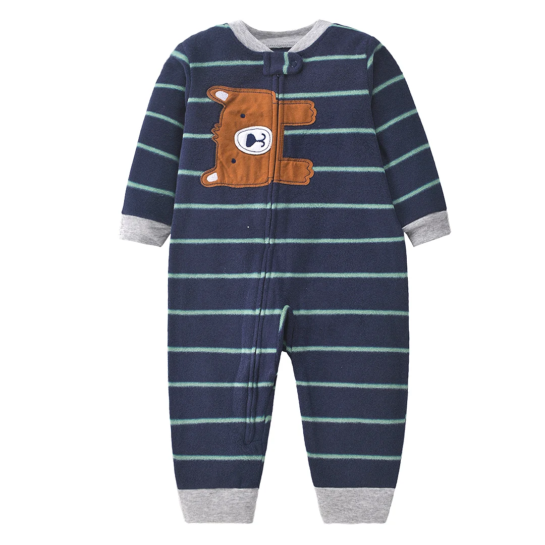 Baby Clothes Spring Autumn Polar Fleece Toddler Baby Girls Romper Bear Animals Warm Jumpsuit Children Outfit Kids Pajamas