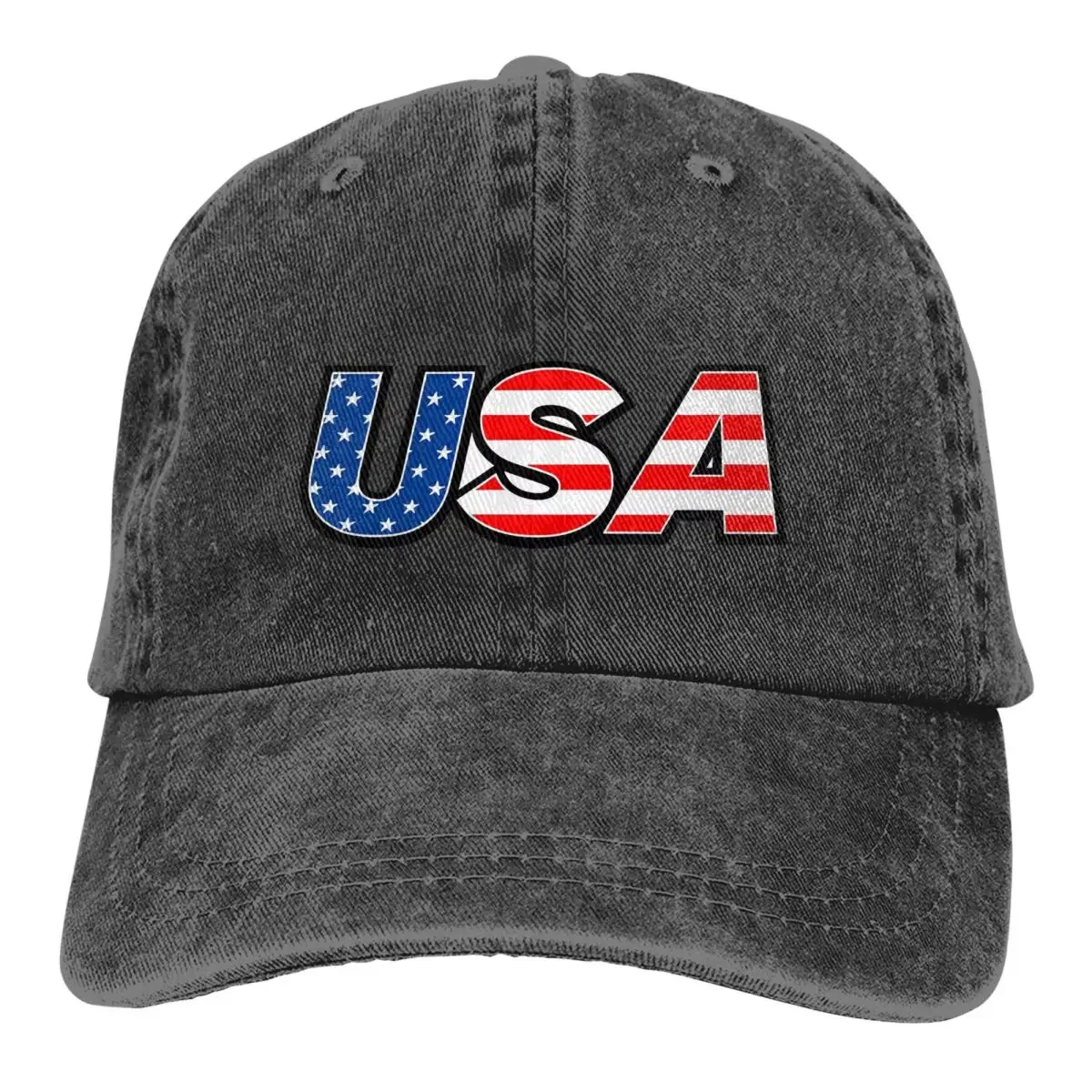 

USA Flag Denim Baseball Cap Logo Unisex Men Design Hip Hop Hats Spring y2k Funny Tennis Skate Hot Sale Snapback Cap