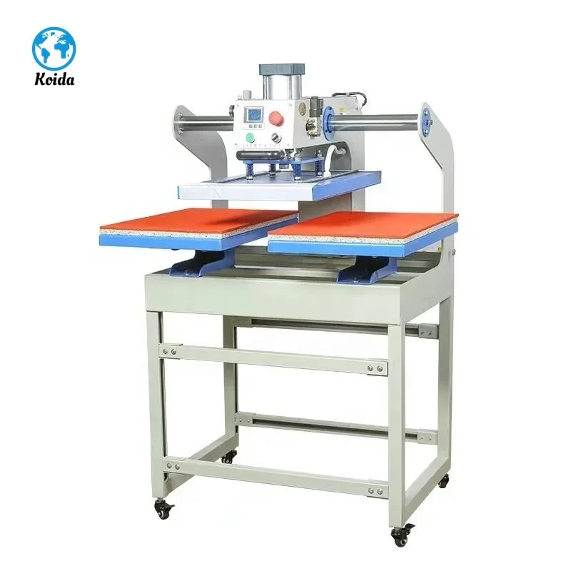 38*38cm Positioning Machine Pneumatic Double Hot Press Double Station Automatic Manual Mode Clothes Press Machine