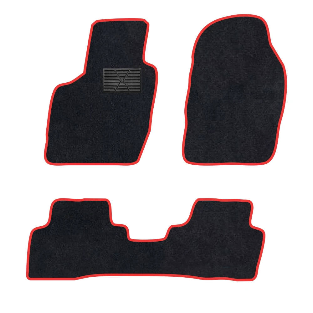 

Автомобильный коврик для d Fiesta 2017-Present MK7 B479, полиэстеровая замша, противоскользящая черная подложка, красная отделка, край