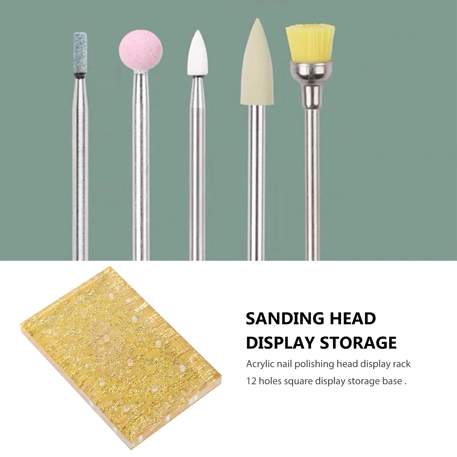 

Nail Art Drill Bit Stand Manicure Grinding Head Organizer Storage Rack For Acrylic Nail Drill Bits Multiple Hole Display Shelf