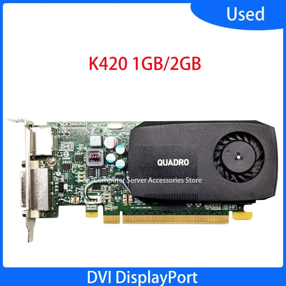 Original For Quadro K420 1GB 2GB DDR3 DVI DisplayPort Graphics Card Video Card for Professional Graphics Card PS CAD Design