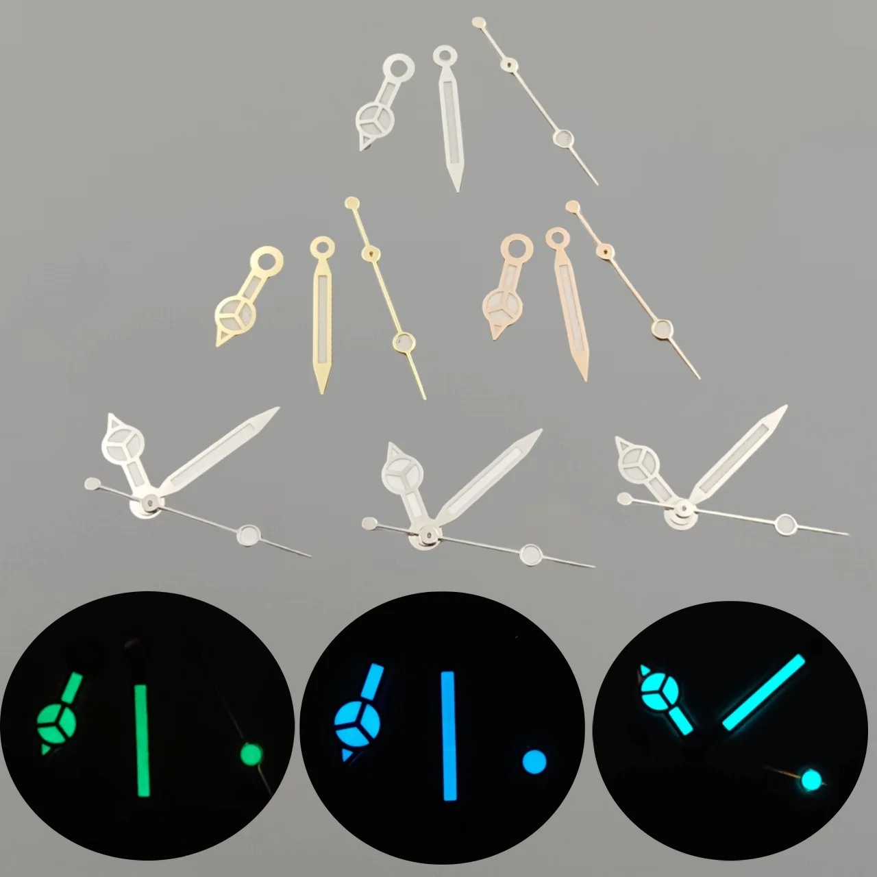 

LARIMOKER silver gold rose watch hands green luminous fit NH35 NH36 ETA 2824 2836 Miyota 8215 Mingzhu 2813 3804 3135 movemen