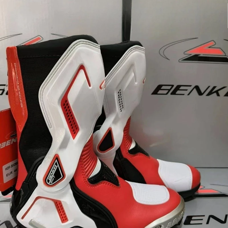 BENKIA Motorcycle Racing Boots CE Certified Mid-Calf