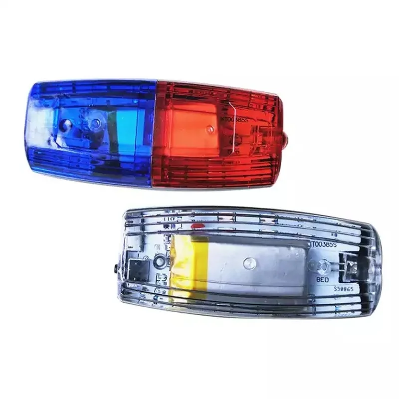 USB Red Blue Emergency Police Light Flashing Shoulder Lamp Rechargeable Shoulder Warning Safety Torch Bike Tail Lamp