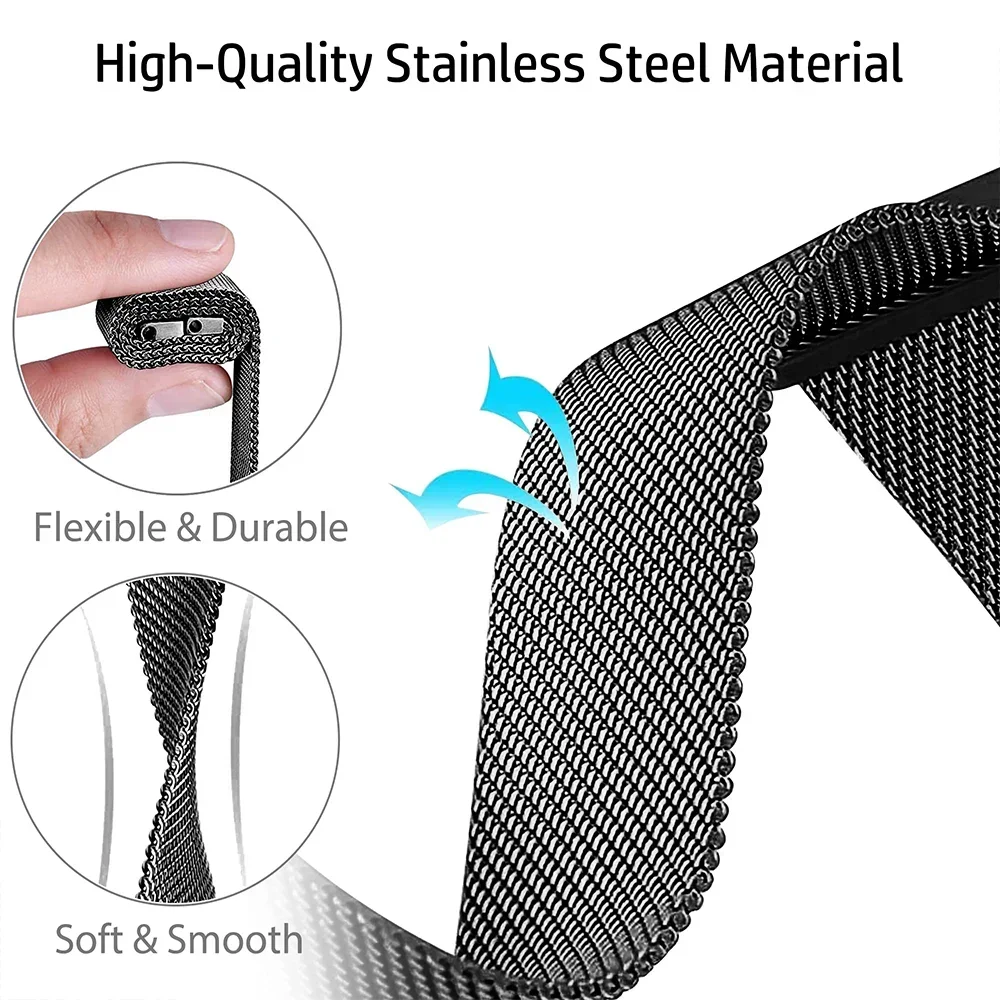 22mm Milanese Strap for Xiaomi Redmi Watch 5 Active Metal Solo Loop Stainless Steel Band Redmi Watch 5 Lite Magnetic Wristband image 4