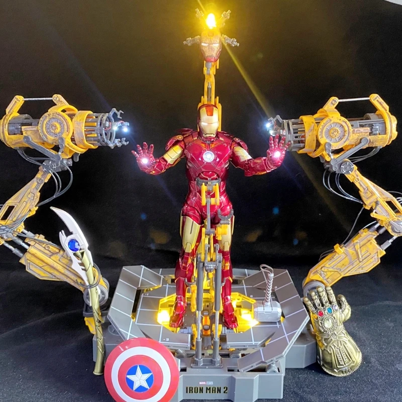 

New 25cm Zd Marvel Iron Man Mark Iv With Suit-up Gantry Pvc Action Figure Model Doll Toy Figure Collection Birthday Gift