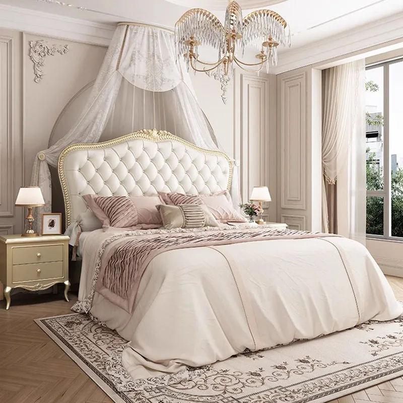 

Princess Master Luxury Double Bed Modern Villa Italian Sleeping Frame Double Bed Bedroom Human Meubles De Chambre Furniture