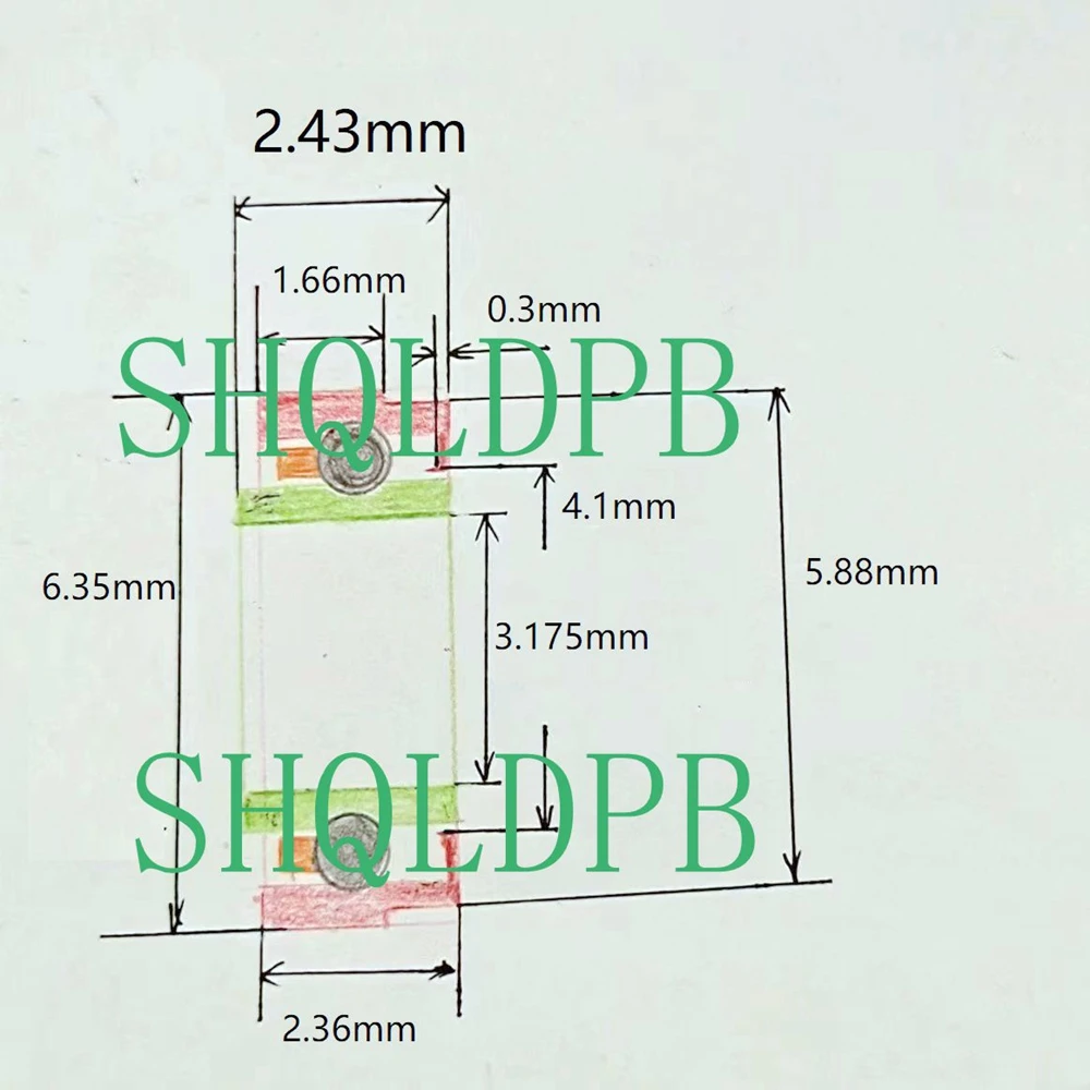 10pcs High Speed Integral Stepped Handpiece Bearings SR144TLKZ1N/1.66/2.43 3.17x6.35x1.6x2.43mm For Sirona Handpiece