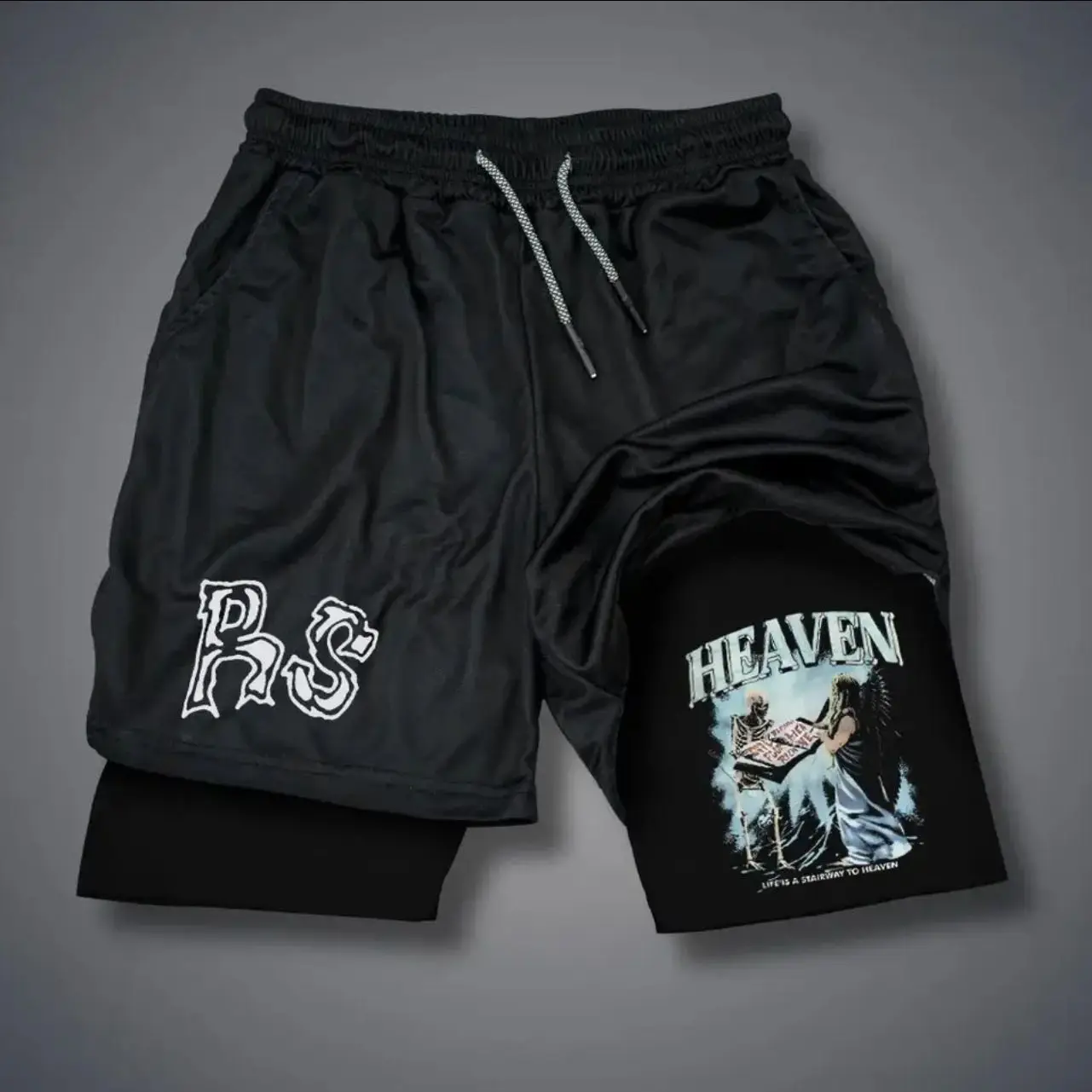 

Quick-drying Sports Shorts Men's 2-in-1 Fitness Pants Running Exercise Shorts Sportswear with Mobile Phone Pocket Men's Clothing