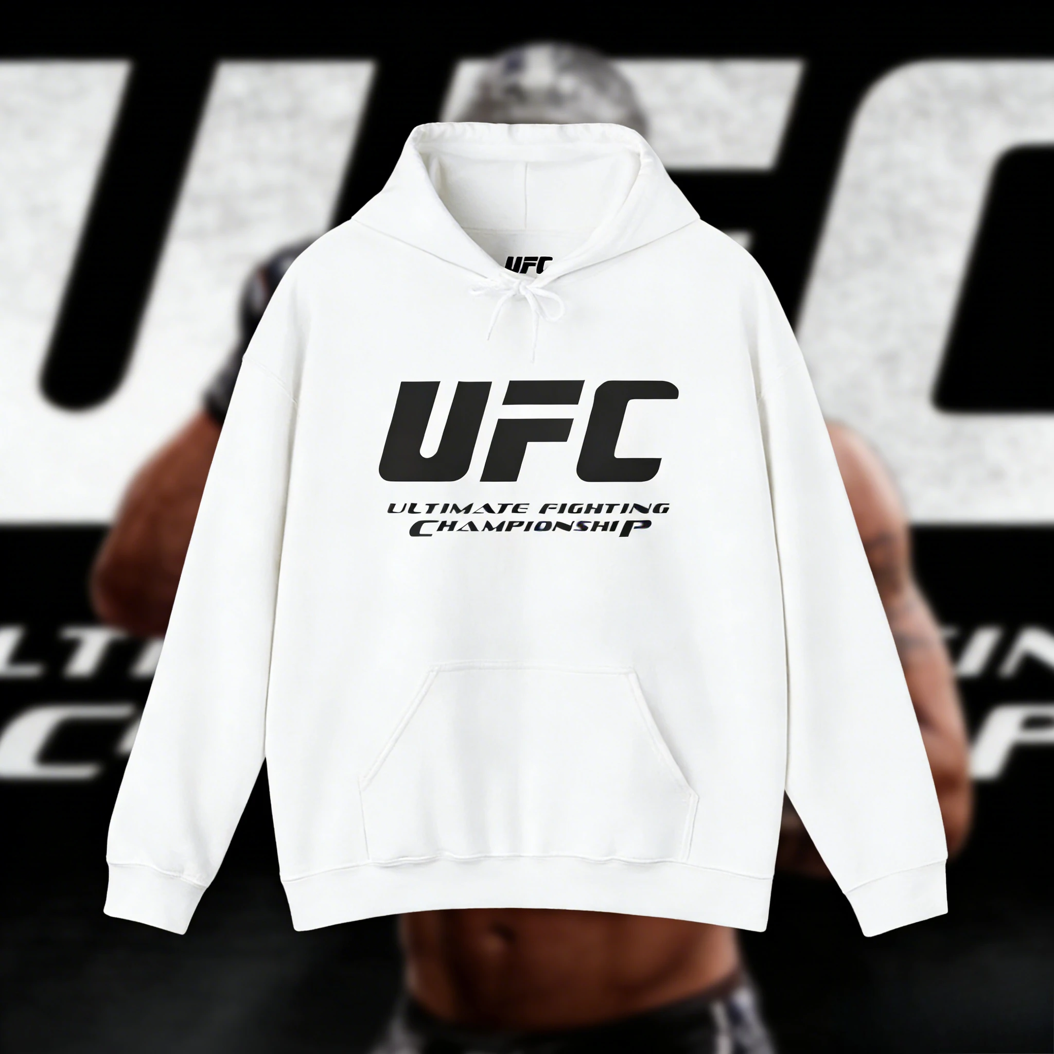 UFC الكلاسيكية شعار موضوع هوديي 2025-26 الخريف/الشتاء القطن الخالص فضفاض عادية المتضخم الرجال والنساء موضة الاتجاه هوديي