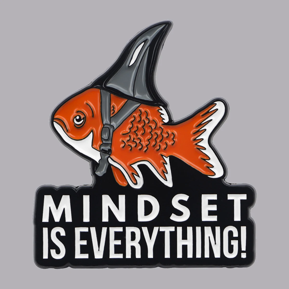 Mindset Enamel Pins Cartoon Fish Brooches Collar Lapel Pins Badge on Backpack Clothing Hat Accessories Funny Jewelry Gifts