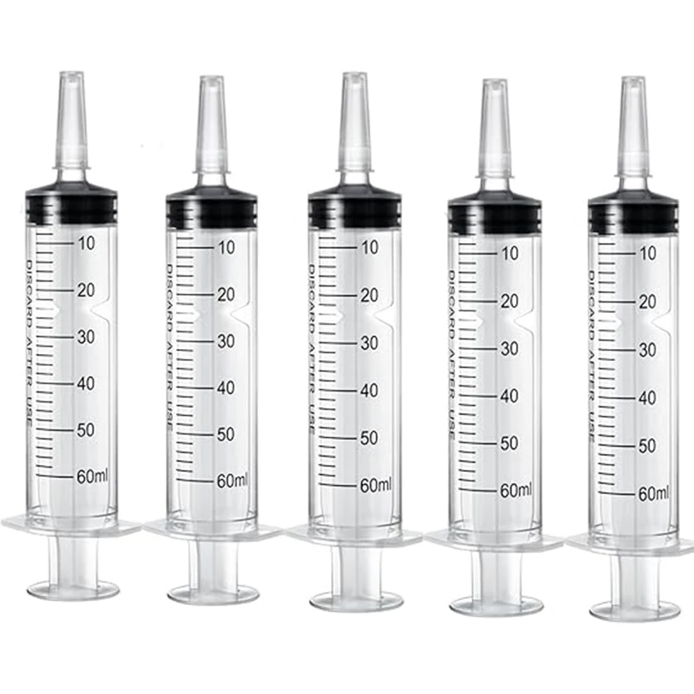 20 Stück/8 Stück/1 Stück 60-ml-Spritze, Kunststoffspritze, Fütterungsspritze für Haustiere mit Deckel, Messspritze für Labor, Dosierung, Bewässerung – Detail 4