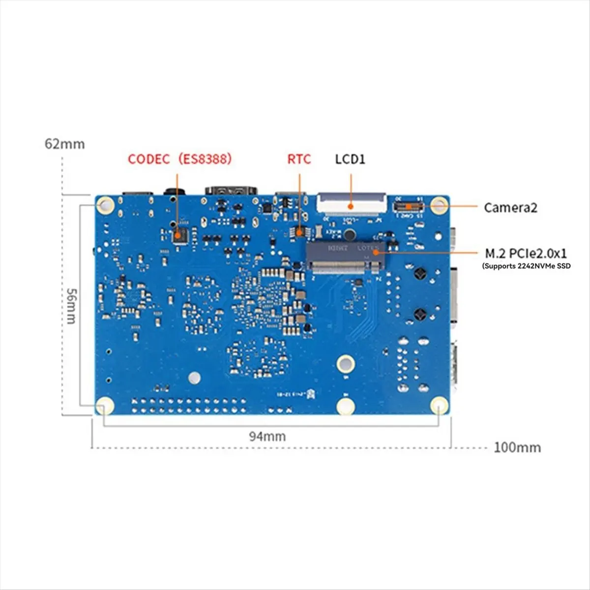 SCLS For 5 RK3588S 8GB LPDDR4/4X 8-Core RISC-V 6TOPS AI CPU WiFi+BT SSD Gigabit Ethernet Single Board Computer