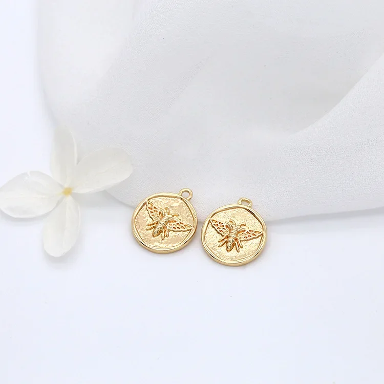 

6PCS 15mm 12mm 14K Gold Color Plated Sun Round Charm Pendants Jewelry Making Supplies Diy Findings Accessories