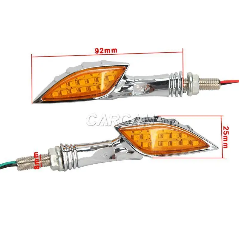 15 led Chrome Skull Motorcycle Turn Signals Indicator Bobber Cruiser Chopper For Harley Davidson Victory Kawasaki Suzuki ... view 6