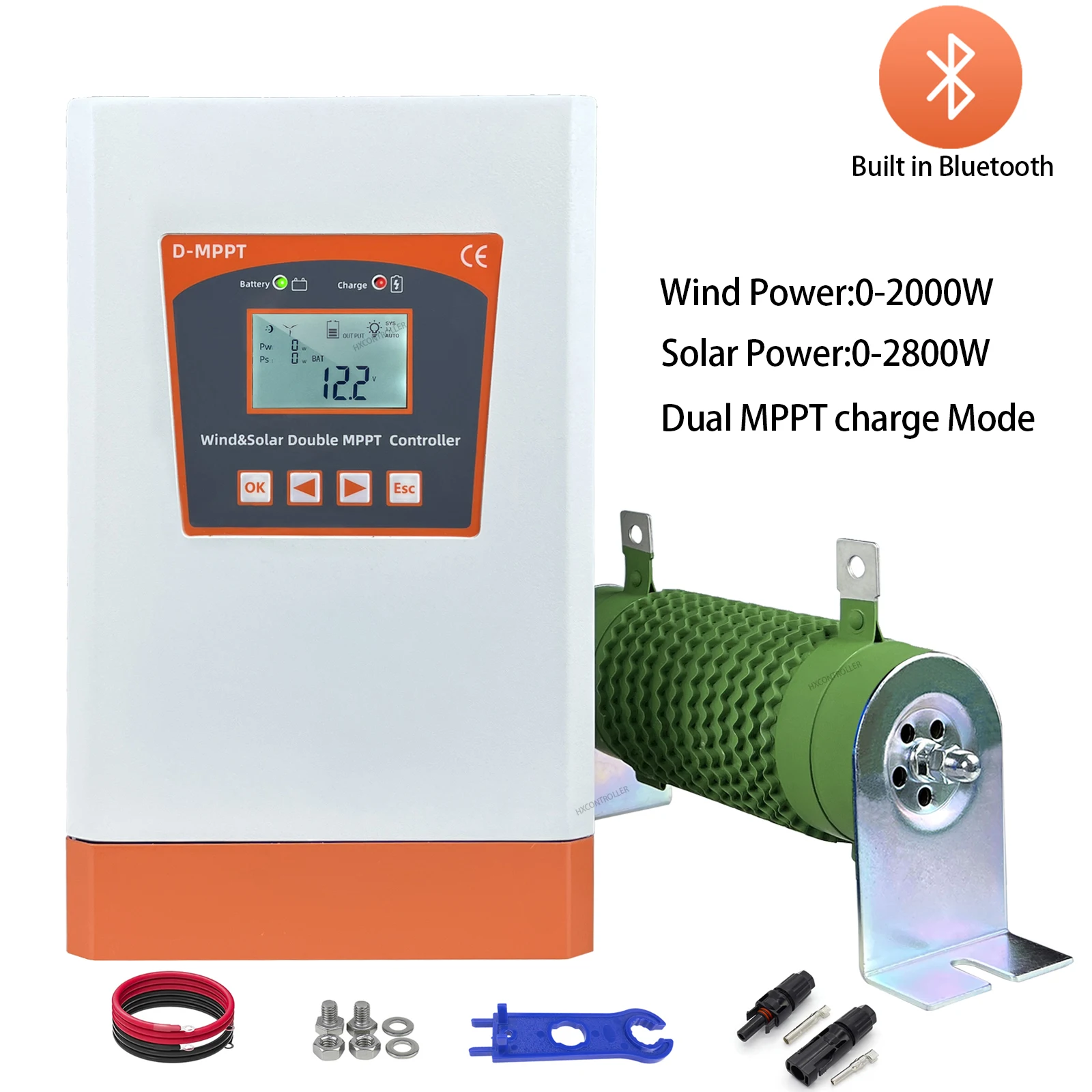 

4000W 12V 24V 48V MPPT Hybrid Wind Turbine Generator Solar Panel Charge Controller Regulator With Bluetooth Function Dump load