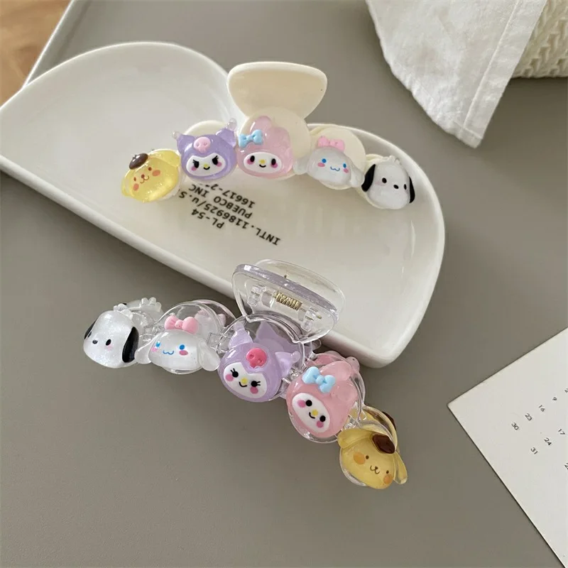 

Sanrio Shark Clip Kuromi Cinnamoroll Kawaii Wind Cartoon Girl Back Head Hair Accessories Temperament Headdress Christmas Gifts