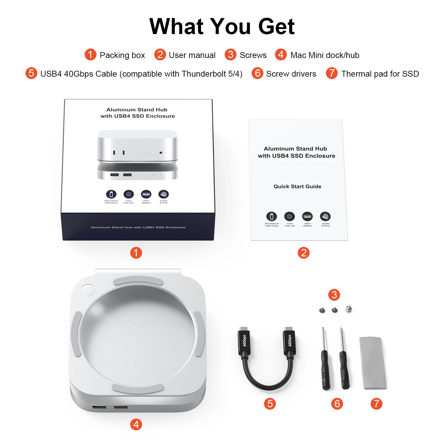 Qwiizlab Mac Mini M4用 USB4 40Gbps スタンドハブ