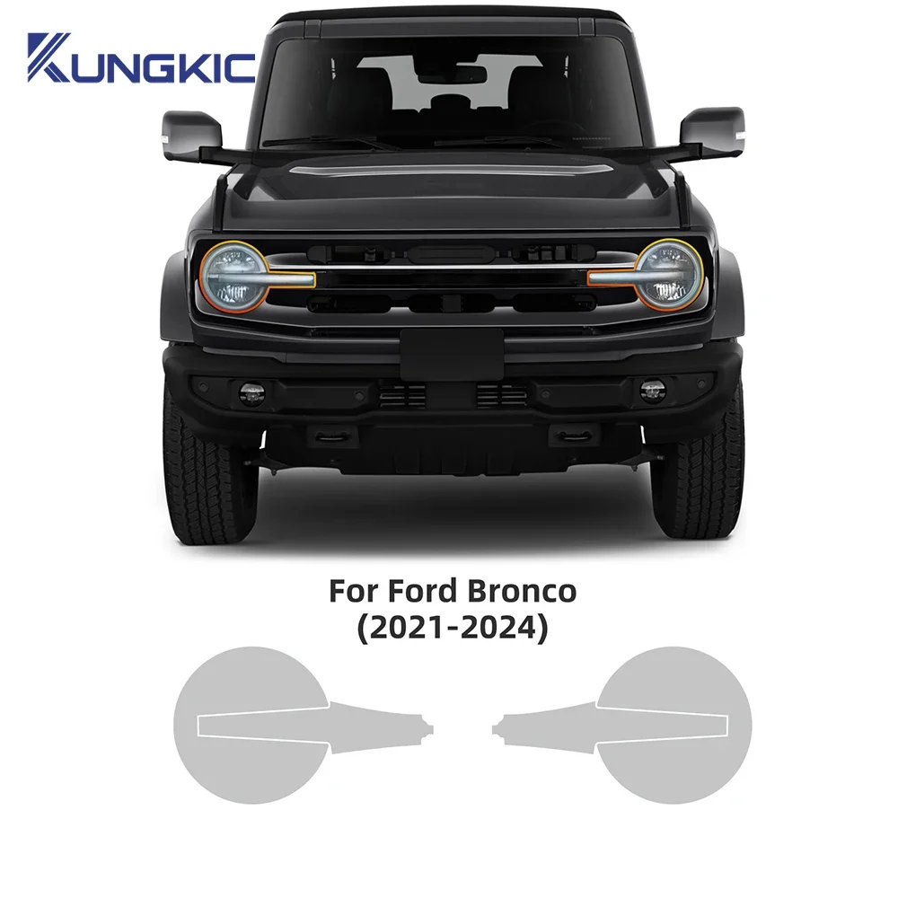 

for Ford Bronco 2021 2022 2023 2024 Headlight Rearview Film Car Protective Film Smoked Black Transparent TPU Sticker Accessories