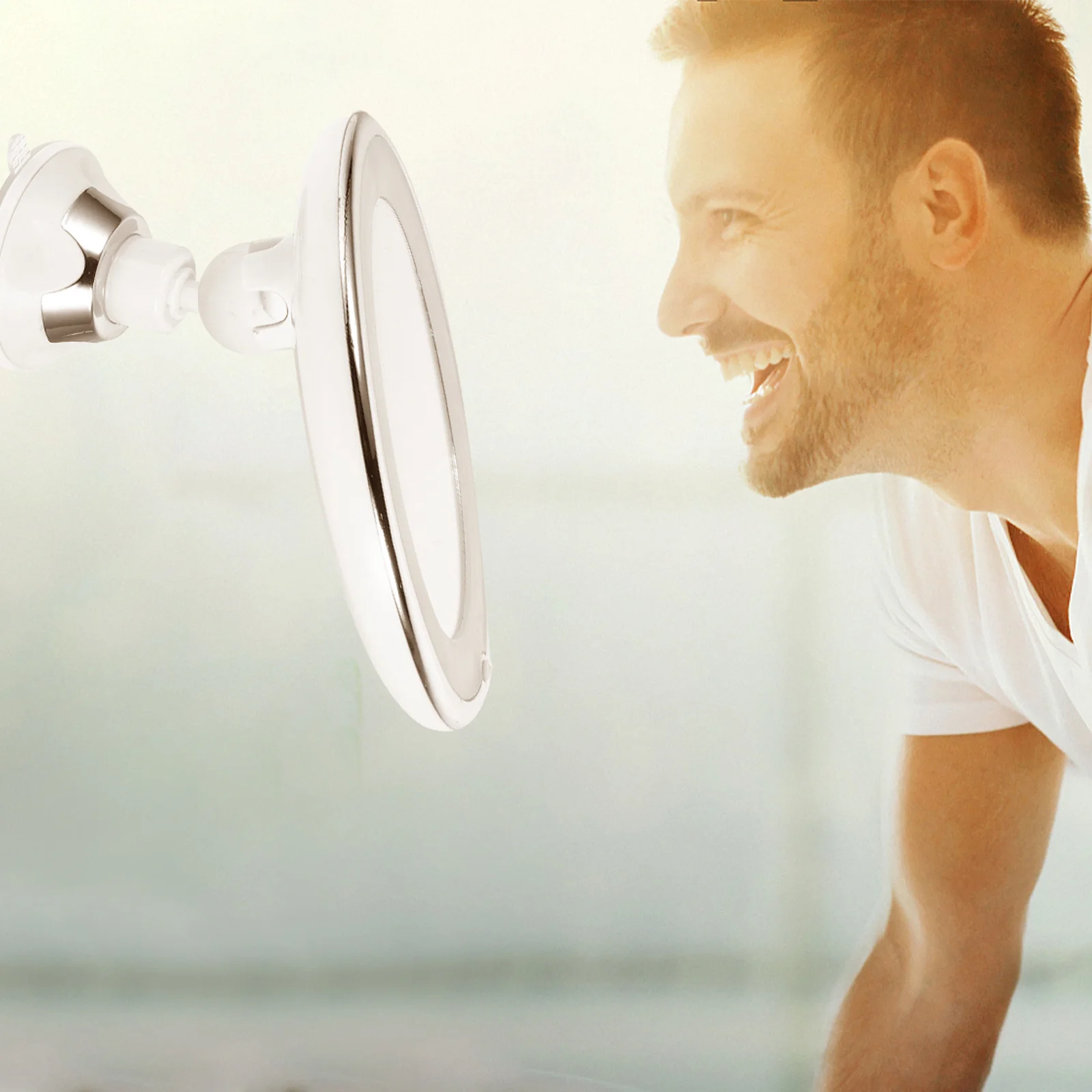 10-fache Vergrößerung, LED-Licht, Make-up-Spiegel, Saugnapf, Badezimmer, Eitelkeit, Poren, Augenbrauen, falsche Wimpern, für drinnen und draußen, Geschenk