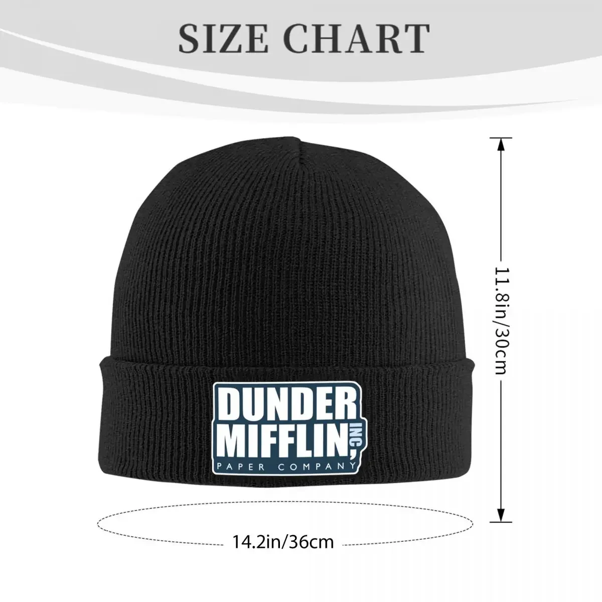 قبعات Dunder Mifflin London المحبوكة ذات القبعات العصرية للحفاظ على الدفء، قبعات محبوكة سميكة وعصرية للاستخدام الخارجي