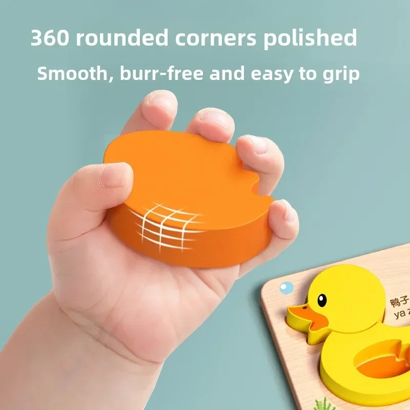 Montessori 3D Wooden Puzzle, Cartoons 4