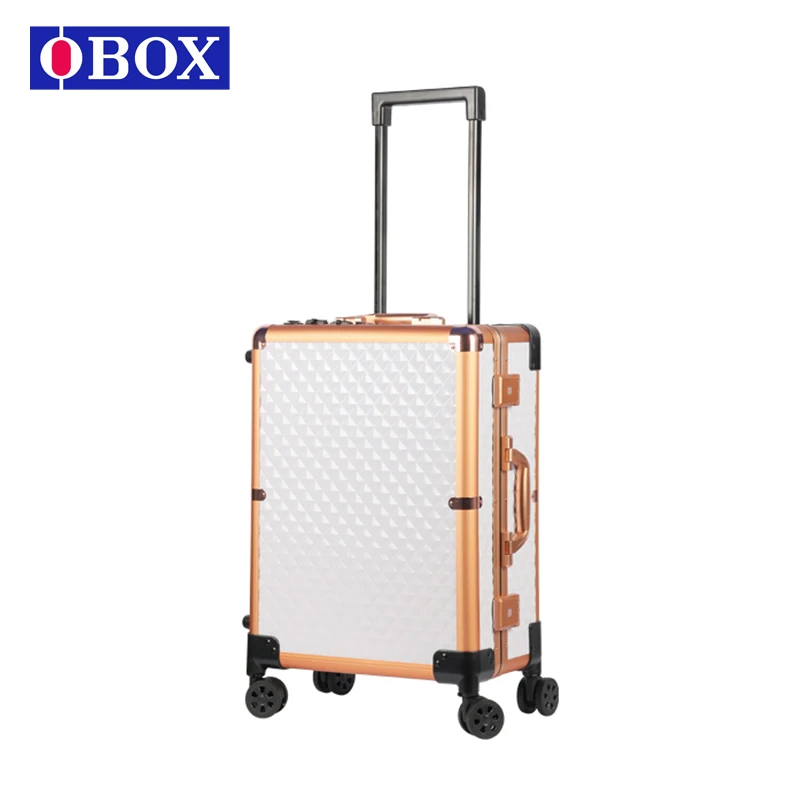 OBOX Fireproof MDF Fashion Rechargeable Makeup Case With Mirror Changed Colors Foldable Make Up Box Portable For Make Up Artist