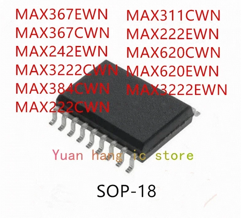 10 قطعة MAX367EWN MAX367CWN MAX242EWN MAX3222CWN MAX384CWN MAX222CWN MAX311CWN MAX222EWN MAX620CWN MAX620EWN MAX3222EWN IC