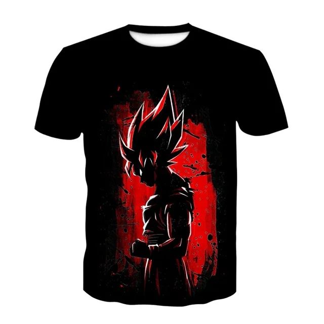 Fundamentos de Camisa de T para Homens T-shirt Impresso Tops Streetwear 2023 Goku De Dragon Ball Z Vegeta 110-6XL Harajuku Estil