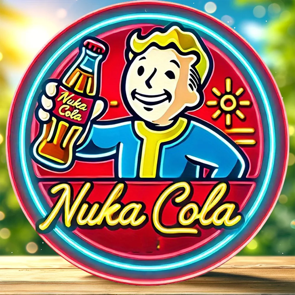 Vintage Nuka Kola wooden sign 7.8x 7.8 inches-iconic vault boy design, bar, cafe and beach house