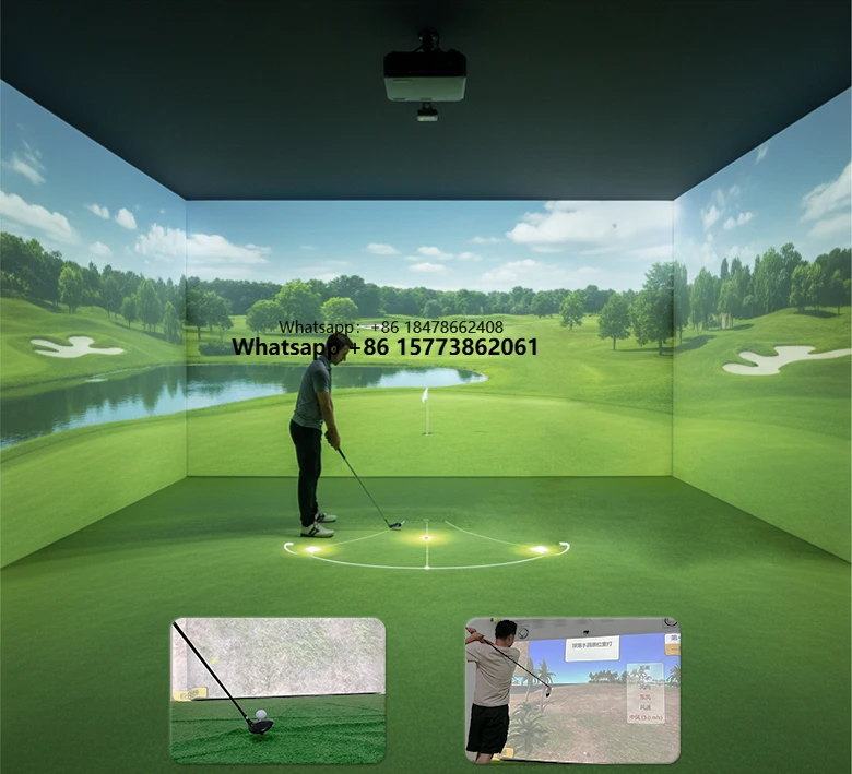 Luxury Immersive Holographic Projection Virtual Golf Simulator System for Golf Clubs