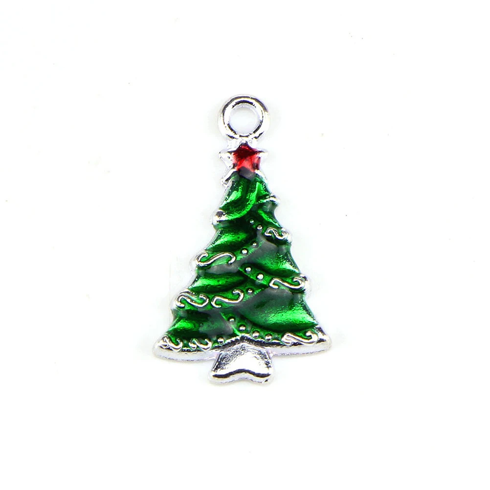 

20 Pcs Christmas Oil Drop Pendant DIY Jewelry Pendants Bracelets Small Alloy Charm