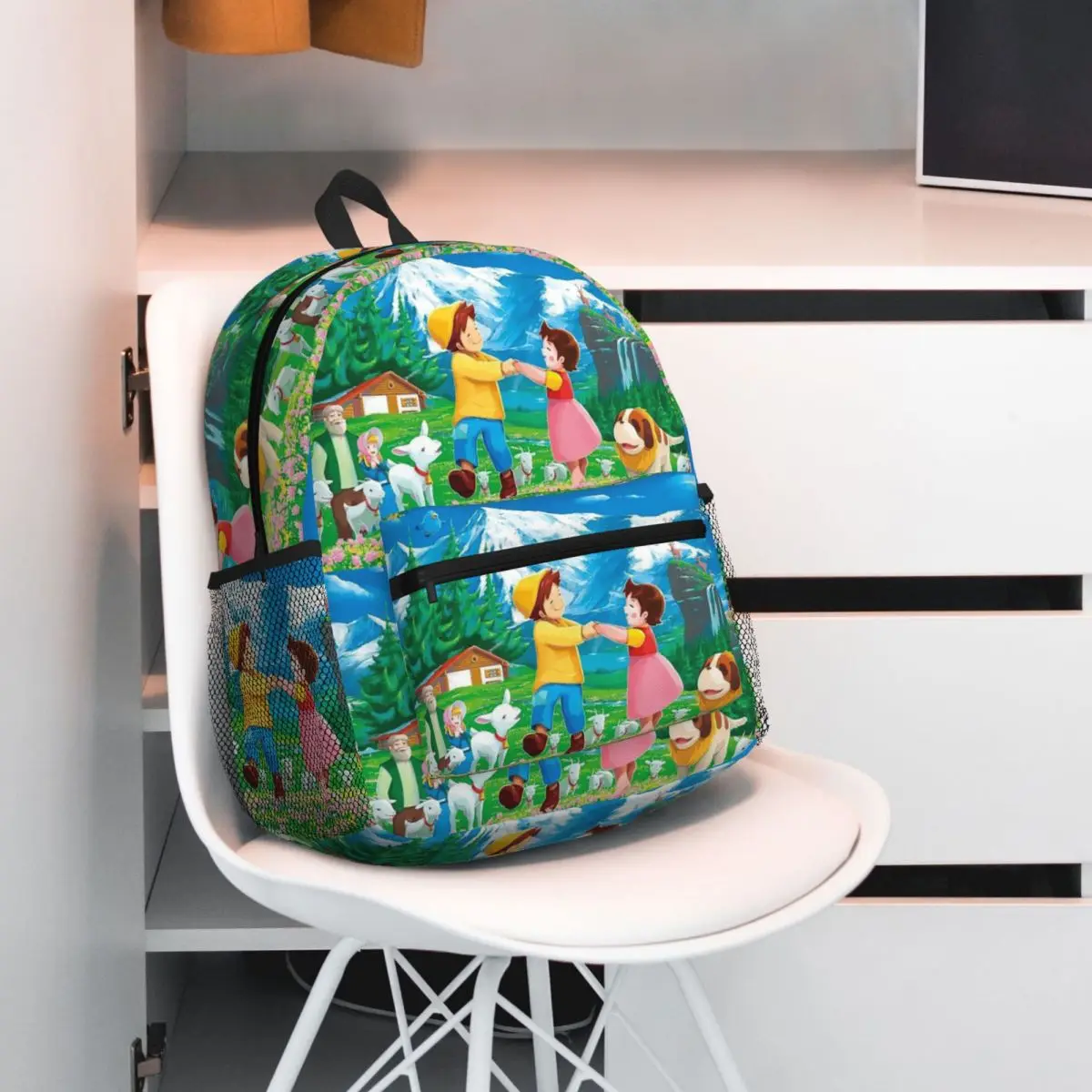 Cartoon Heidi  Backpack Daypack Large Capacity Boys Girls BookBag School Bag Shoulder Bags for Men Women