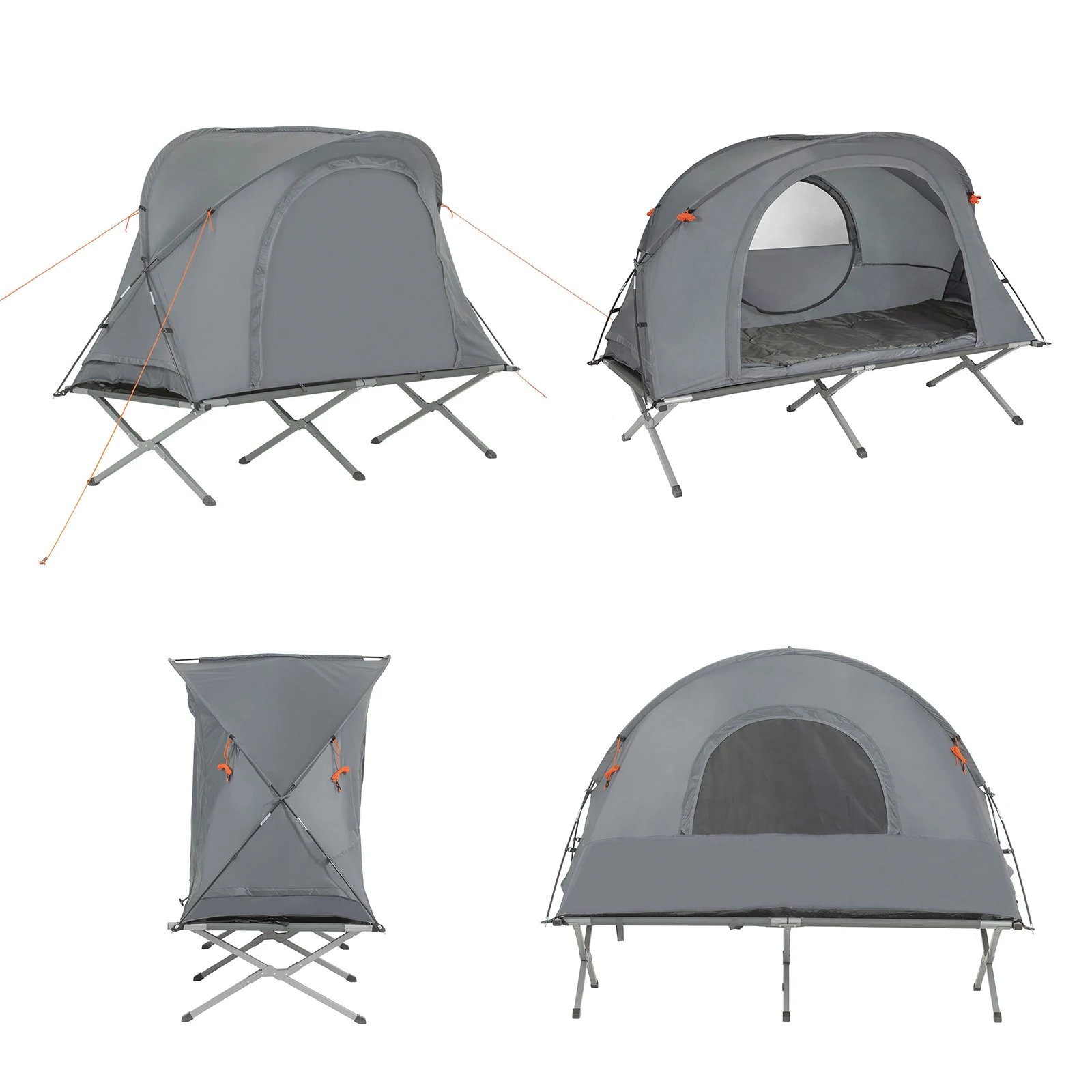 SoBuy OGS60-HG Survival-Zelt Feldbett Feldbett 4 in1 Camping Set mit Schlafsack Matratze und Zubehör Zelt 1 Person – Detail 9