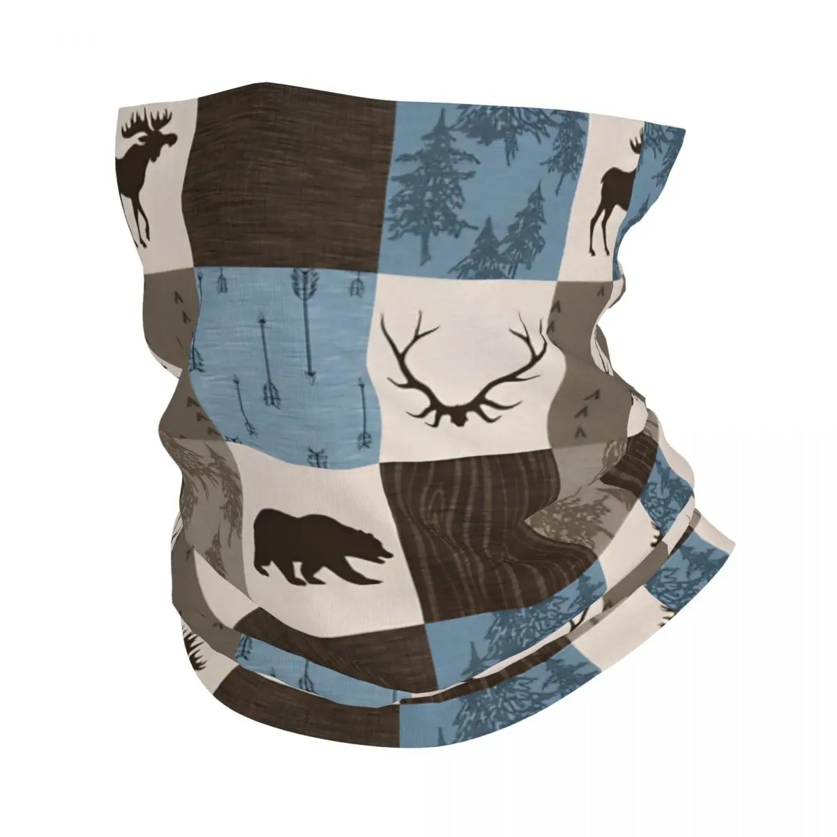 Woodland Patchwork Thin Wrap Scarf Bandana Neck Gaiter Face Cover Headband