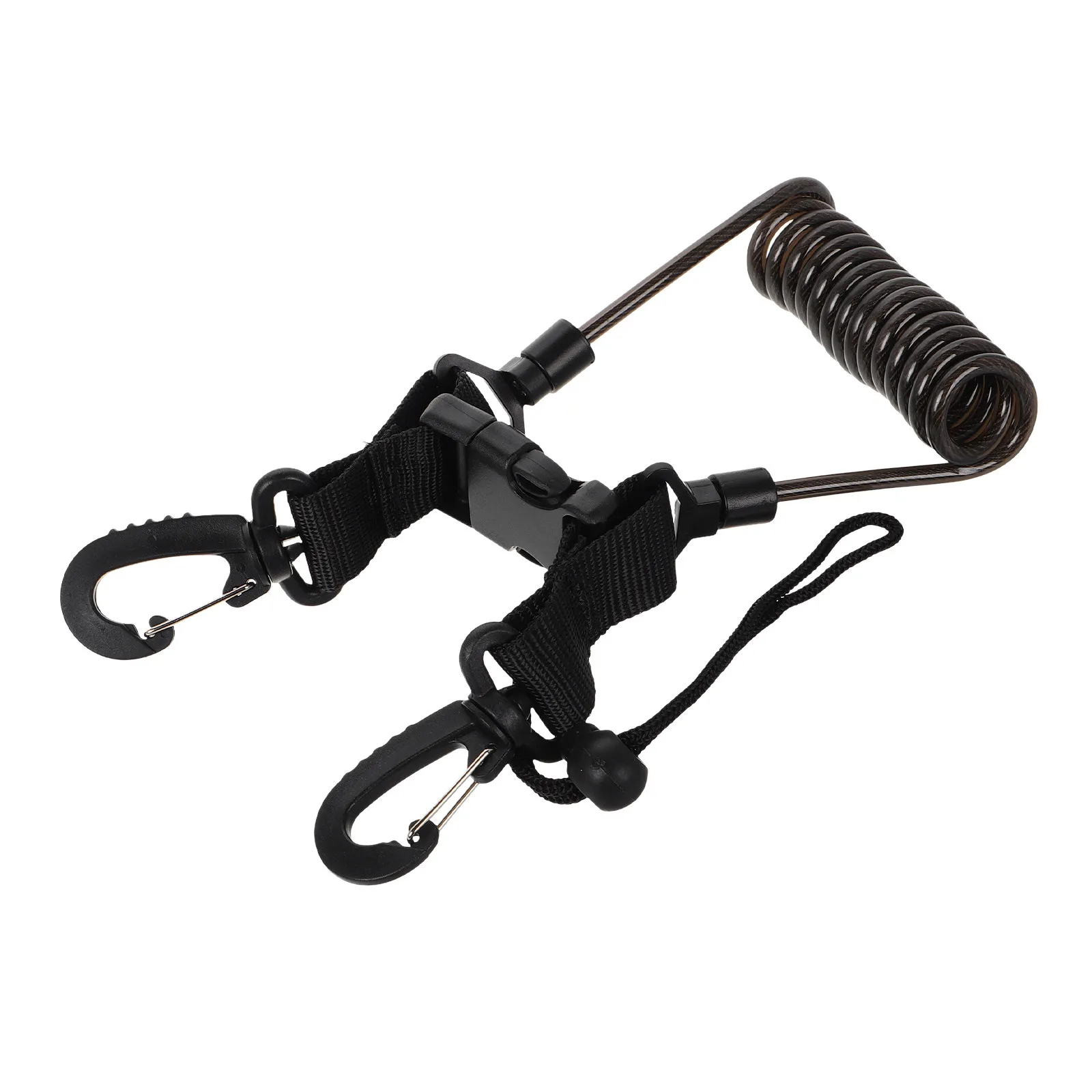 

Retractable Scuba Diving Camera Lanyard Dual-Sided Swivel Snap Hooks Wear-Resistant Spring Coiled Safety Rope for Underwater