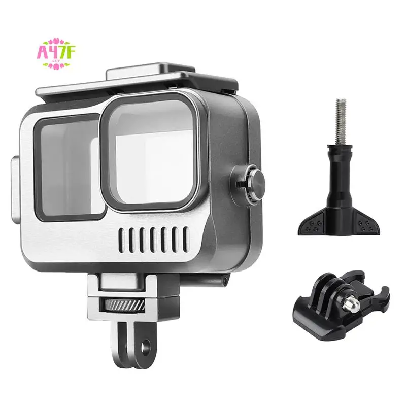 

A47F-Waterproof Housings Cage For Gopro Hero 9 10 11 Aluminum Alloy Case 40M IPX8 Underwater Imported 9H Tempered Glass Easy To