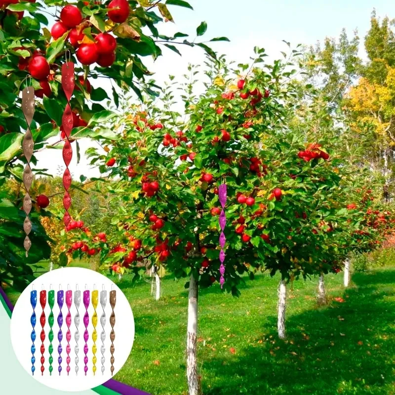 Reflective Bird Repellent Spiral Pole Balcony Garden Hanging Decoration Outdoor Farmland Bird Repellent Stick Garden Decoration