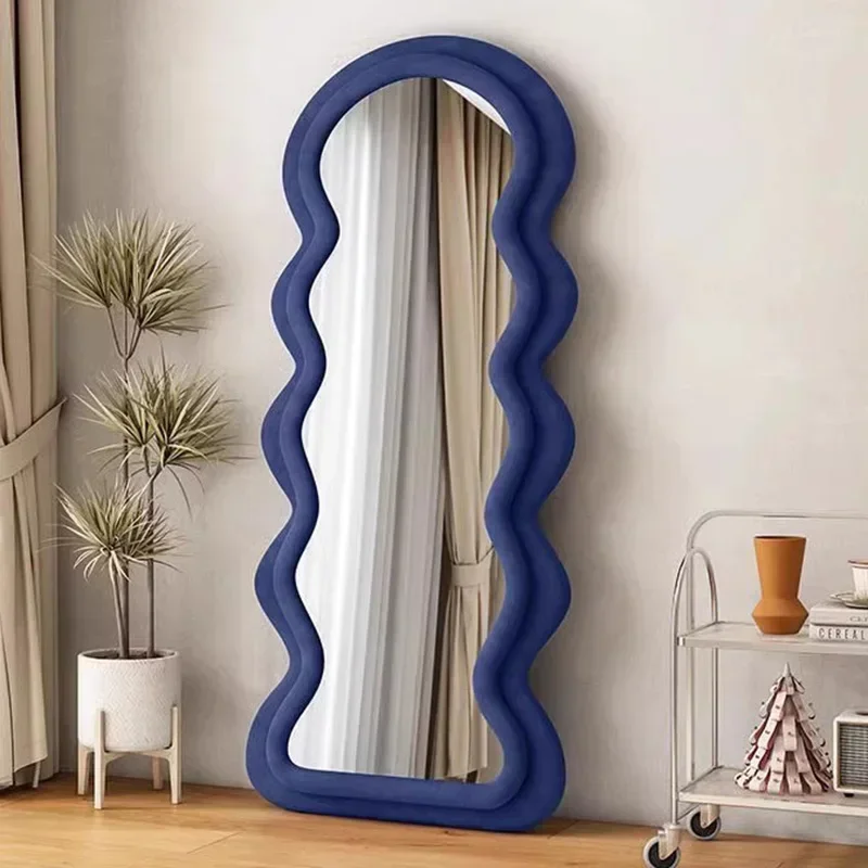 

Стоящее зеркало в скандинавском кремовом стиле, волнистая гардеробная, роскошное декоративное зеркало для спальни, эстетический туалетный столик, мебель для дома Espejo FYSM
