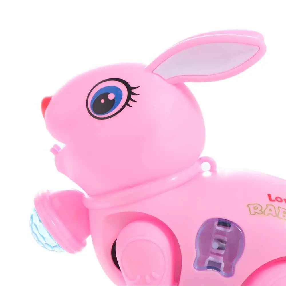 Cute Little Rabbit Electronic Walking Rabbit Toy Traction Rope Walking Music Electric Toy for Kid