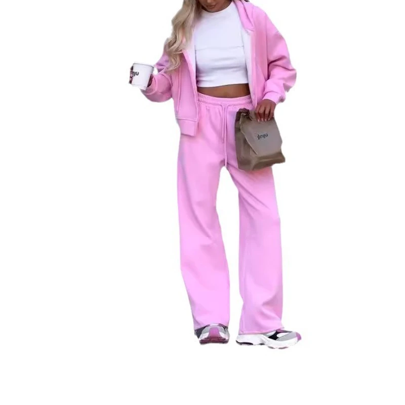 طقم كارديجان رياضي بغطاء للرأس وسحاب جديد للسيدات مكون من قطعتين